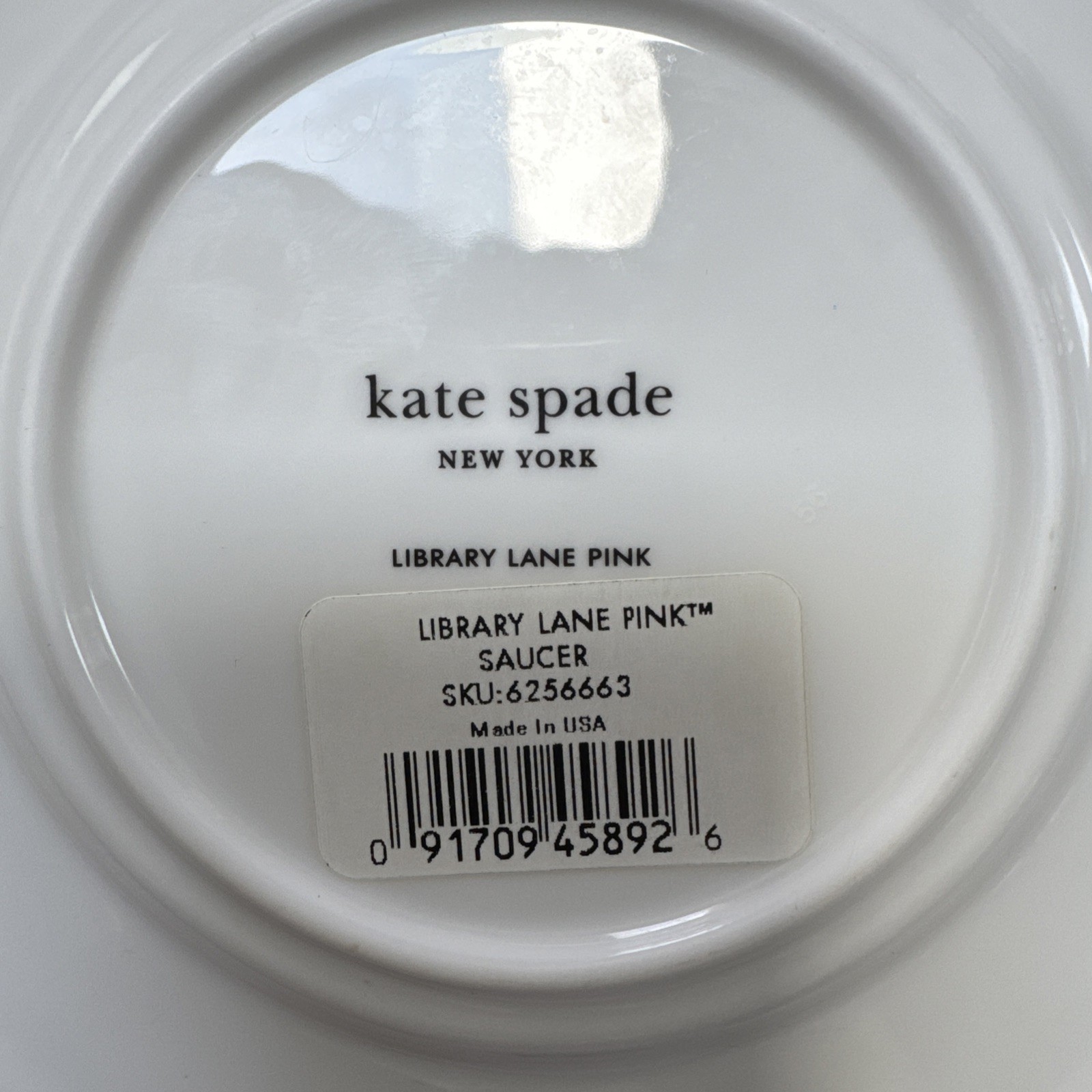 Kate Spade New York Library Lane Pink Saucers Set Of 2 New With Sticker Tag thumbnail 3