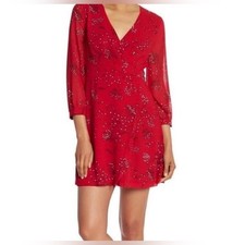 Madewell size 02 red floral wrap dress