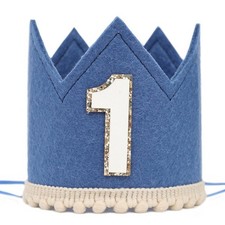 Simple 1st Birthday Party Crown - Classic First Birthday Hat, Unisex One Birthda