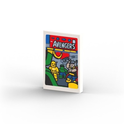 AVENGERS Comic Book   Custom printed original LEGO  brick tile / 23011-3