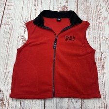 VTG Olympic Games Red w/ Black Trim Fleece Vest Size Med Team USA Made in USA