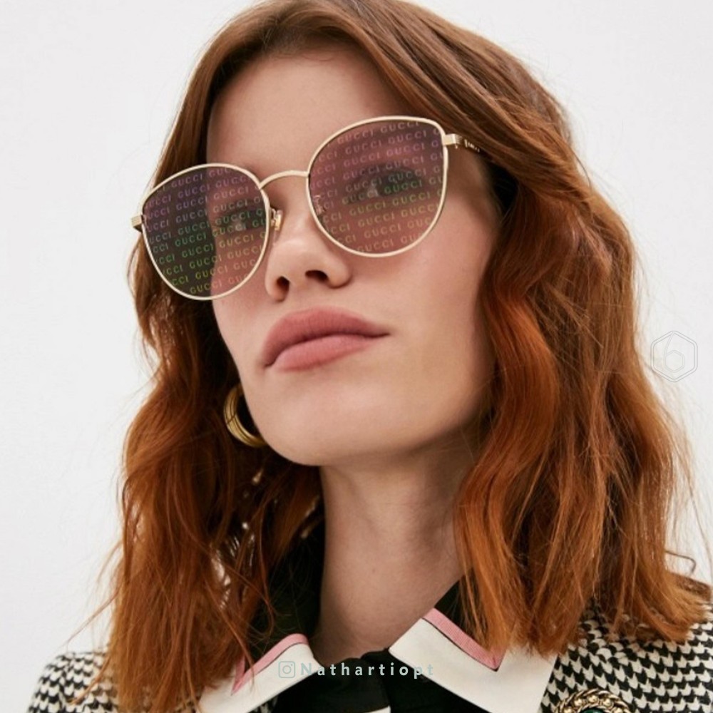 NWT Gucci GG0807SA-004-58 Gold Oversized 58mm Sunglasses Gucci GG0807SA - 004 Gold | Sunglasses Woman main image 2