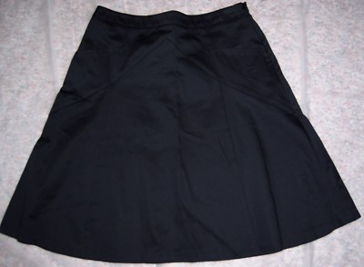 EXPRESS Black Below Knee Length Cotton Full or Flared Skirt Size 8 NWT 