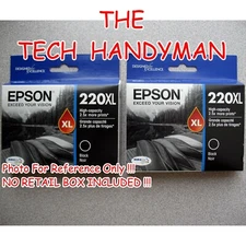 2-PACK EPSON GENUINE 220XL BLACK INK (NO RETAIL BOX) WORKFORCE WF-2650 WF-2750