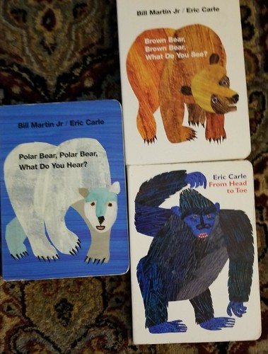 8 Eric Carle Board Books Alphabet & Animal Learning Flash Cards Set - Picture 10 of 12