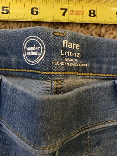Girl Jean Lot There Abouts Distressed Flare Adjustable Waist Size 12 L@@K!!!! - Picture 5 of 24