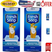 2 Packs of Jumbo Scented Cat Litter Box Liners - Drawstring Closure, 7 Count