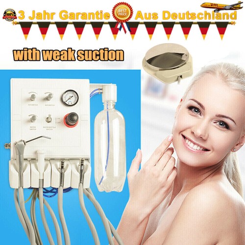 Dental Turbine Unit Weak Suction 4-Loch Mobile Tubing 600ml Water Bottle DHL
