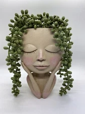 Lady Face Planter Pots / Head Shaped Planter / Cute Flower Vase great gift idea