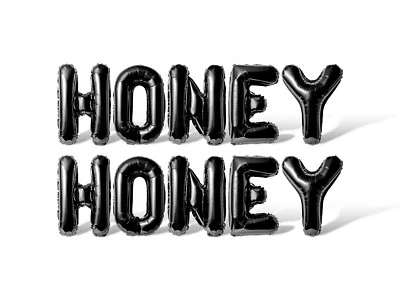 HONEY HONEY Letter Balloon Banner - Birthday Party Decorations - 16" Balloons - Image 1 of 4
