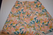 Women's Size 10 J Crew A-line Skirt Pink Floral Side Zipper Pockets Cotton Lined