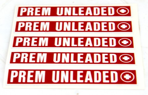 Adhesive Decal Labels 5 per Sheet “PREM UNLEADED”    #6588