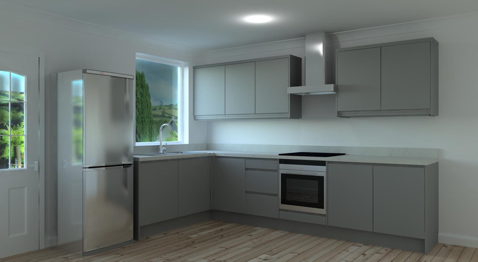 Handleless Matt Dust Grey Kitchen Units | Rigid Built | Not Ex-Display ...