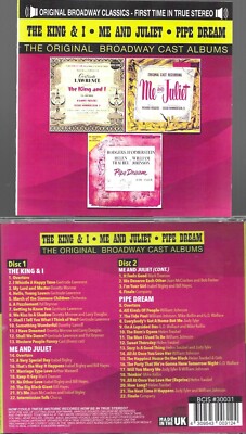 KING & I/ME & JULIET/PIPE DREAM-ORIG B'WAY CASTS-1ST TIME IN STEREO-2 CDs