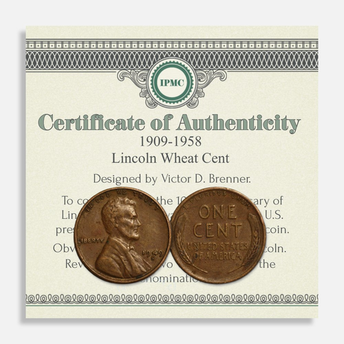 1909-1958 S LINCOLN WHEAT CENT mit COA San Francisco Mint VDB Sammlermünze - Bild 3 von 9