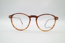 Vintage Byblos BY119 7008 Brown Brass Oval Glasses Frame NOS