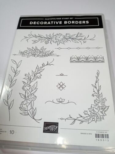 Set of 10 Stampin' Up! Cling Stamp Set-Decorated Borders-NEW - Afbeelding 1 van 3