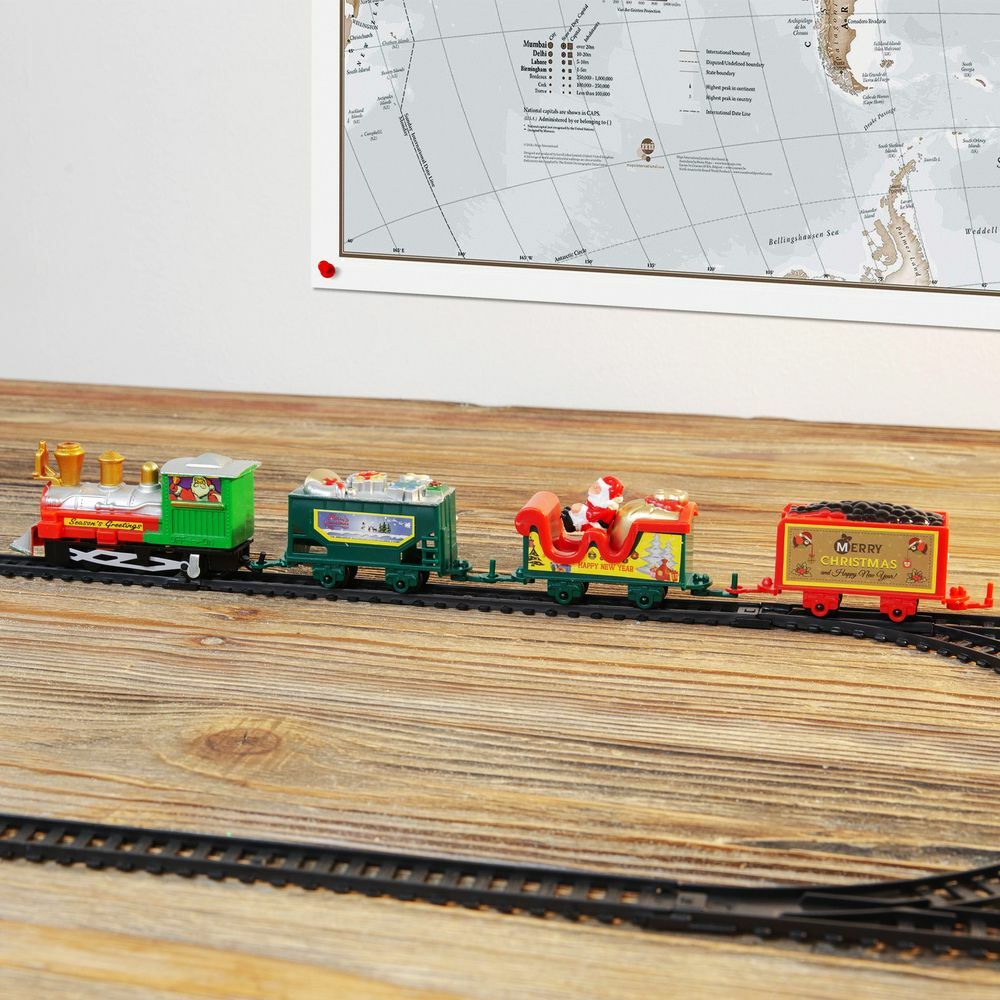 11Piece Battery Operated Christmas Train Set Locomotive and 2m+ of Track Ages 3+