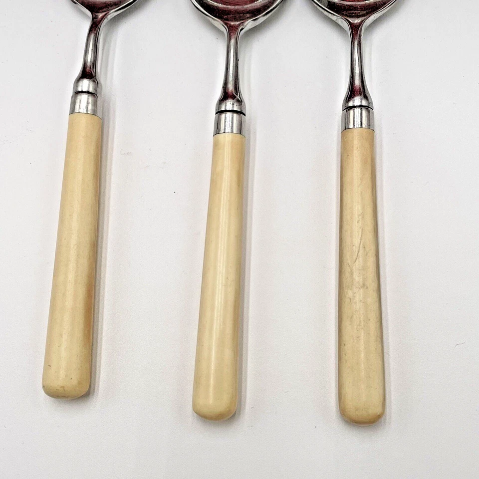 3 cucharas soperas Stanley Roberts SPECTRUM marfil cubiertos de acero inoxidable Corea Foto 4 de 4