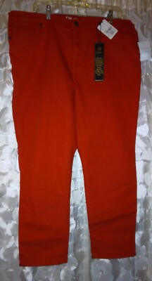 BNWT Ladies Diane Gilman DG2 Jeggings Red Straight Leg Jeans Size 18 Petite