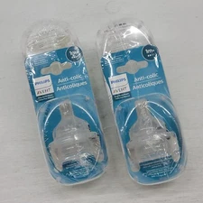 8 Phillips Avent Anti-Colic Flow Baby Bottle Nipple 1m+ Brand New 4 - 2 Packs