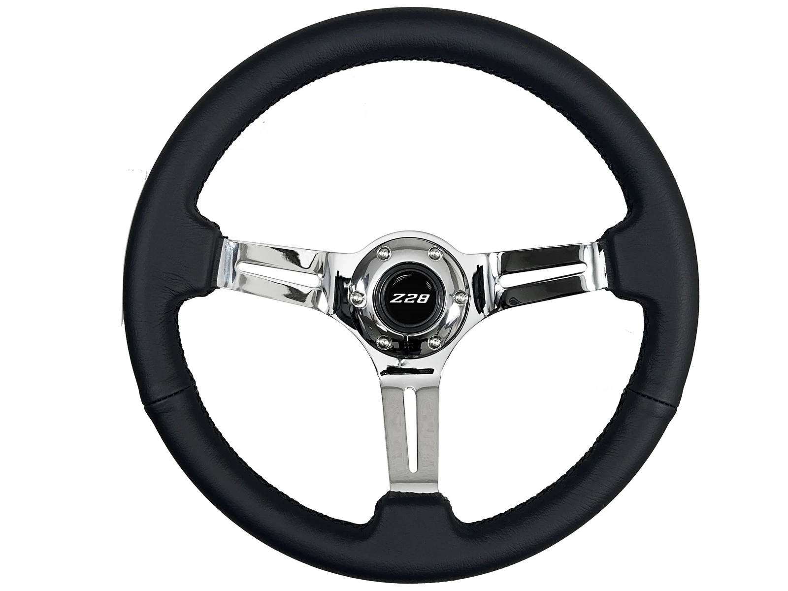 1970-81 Chevy Camaro Z28 6 Bolt S6 Black Leather Steering Wheel