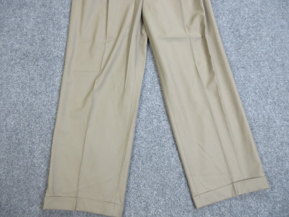 Pantalones Pal Zileri Para Hombres 34 Beige Lana Pantalones Vestido Plisado Puños Italia 34X29 Foto 2 de 4