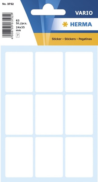 Herma 3752 3752 Vielzwecketiketten Weiß 24X35 Mm Papier Matt 63 St.-image