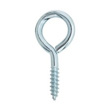 12 x Screw in Strong Steel Eye Hooks 40mm Heavy Duty Netting Ring Loop Garden uk