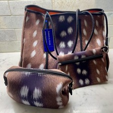 Parker & Hyde Large Axis Deer Fawn Print Tote Bag, Zip Pouch & Cosmetic Case