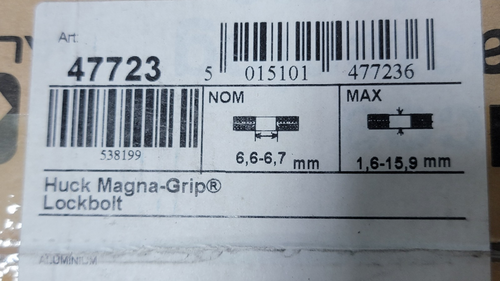 Caja de 1200 ea Huck Magna-Grip MGPT-E8-10 pasador de perno de bloqueo; 1/4 pulgada - Imagen 7 de 7