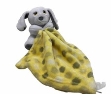 Little Beginnings Puppy Dog Plush Holding Lovey Security Blanket Yellow Gray