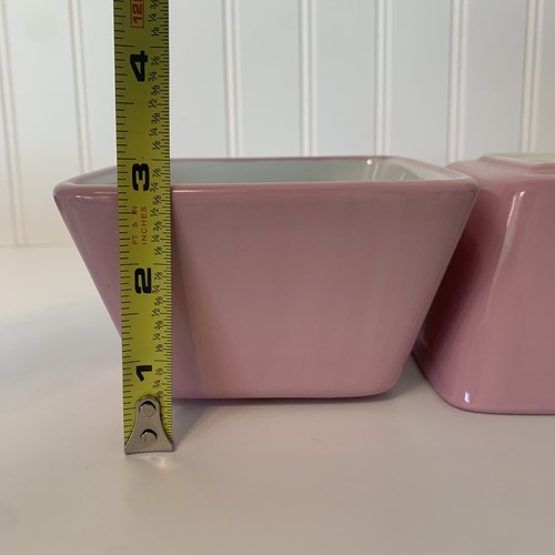 Pampered Chef Pink Square Bowls Help Whip Cancer Set Of 2 - Picture 7 of 10