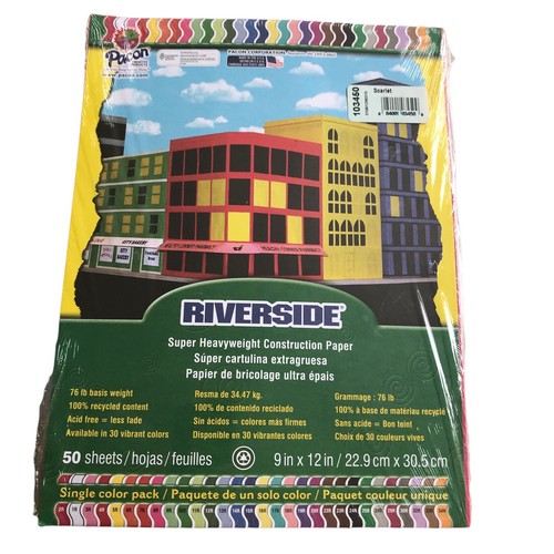 Pacon Riverside Super Heavyweight Construction Paper 50 sheets 9 x 12 Scarlet - Picture 6 of 7