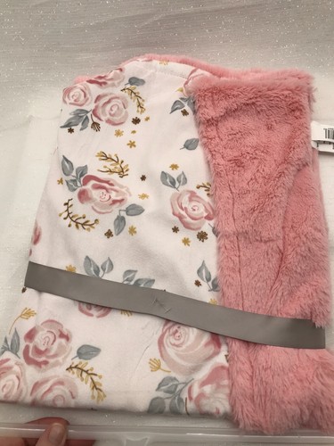 Blankets & Beyond Light Pink Rose Floral Baby Blanket Security Lovey Roses NEW - Picture 12 of 12