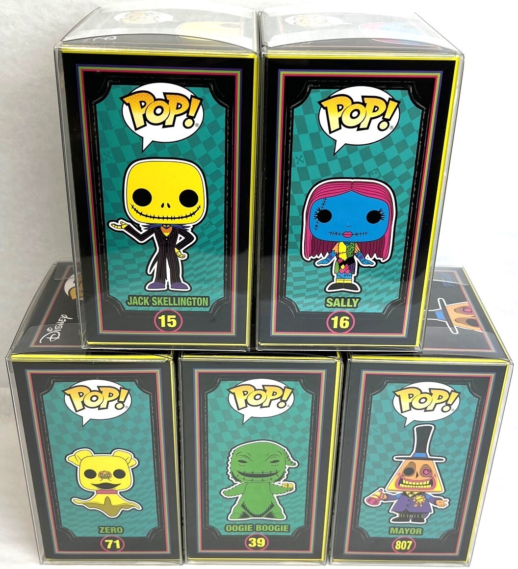 Funko Pop! Plush: The Nightmare Before Christmas Blacklight Set - Jack, Sally, Oogie Boogie & Zero