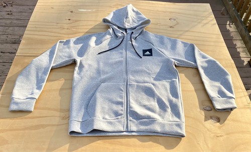 ADIDAS Full Zip Long Sleeve Sweater Hoodie MHE FZ STA Men's Gray Sz. Large - New