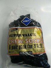 New Unsealed Vintage Mens Kmart Navy Super Value 6 Pair Crew Socks Sizes 10-13