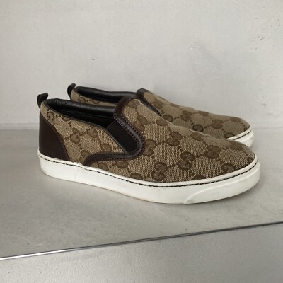 Gucci Slip Ons Sneaker Monogram Tennis Schuhe 30/31 Leder Canvas GG wie neu Vans