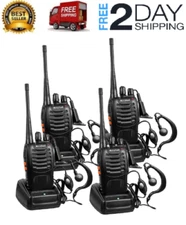 Long Range Walkie Talkie 4 Set 5 Mile Two Way Radio Charge Headset Waterproof