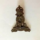 WW2 British Army Economy Issue Bakelite Cap Badge With Clips