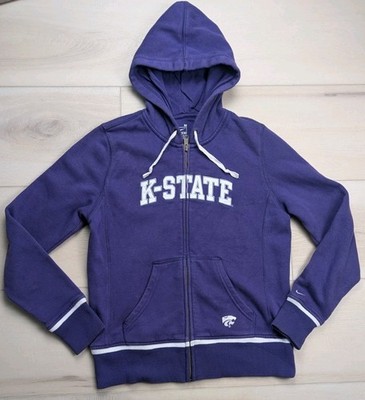 Nike Team Kansas State Wildcats Embroidered Full Zip Hoodie Womens M Purple 