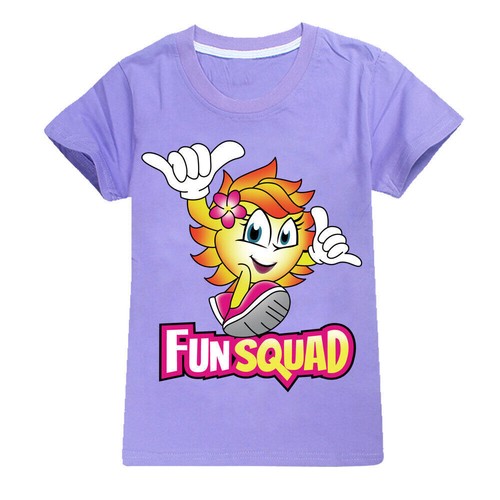 Short-Sleeve Fun Squad Pure Casual For Girl Boy Tee T-shirt Kids Stretchy Top - Picture 17 of 27