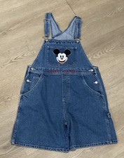 Vintage Disney Mickey Mouse Denim Overalls Women Large