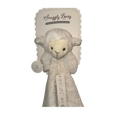 Snuggly Lovey Lamb Baby Security Blanket White Sherpa Lining Plush 15x15 NEW