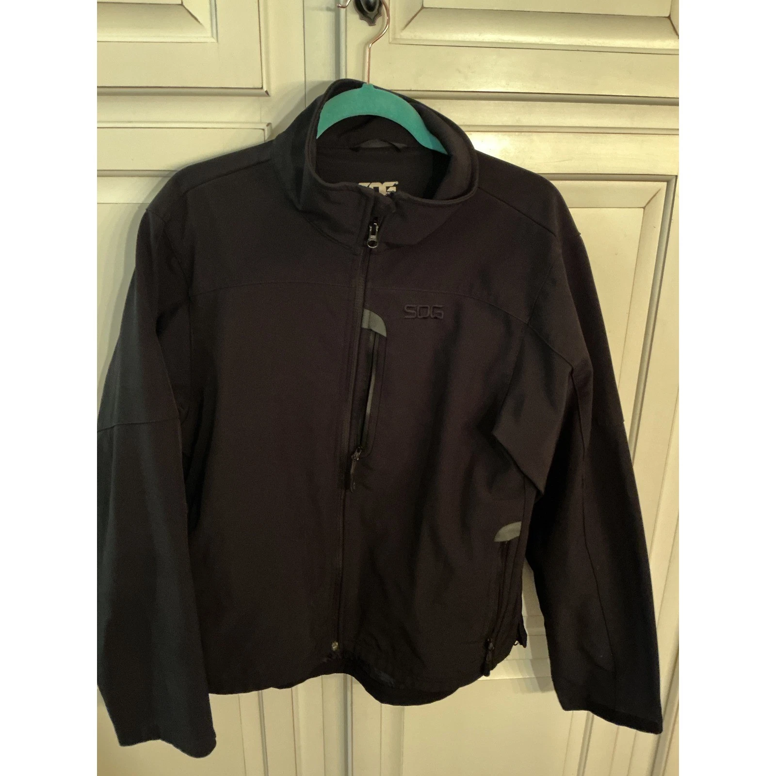 SOG Tactical Softshell Jacket Mens Large Black Full Zip Utility Coat image 1