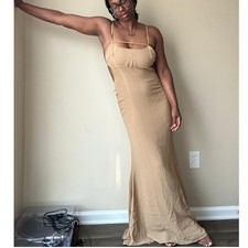 ASOS Tan Strappy Maxi Dress Size 8