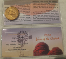 2002 YEAR OF THE OUTBACK UNC. $1 ONE DOLLAR COIN RAM CARDED DOWNIES MORE LISTED