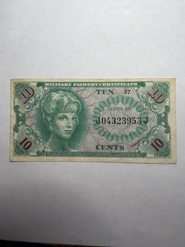 Series 641 10 cents US Military Payment Certificate