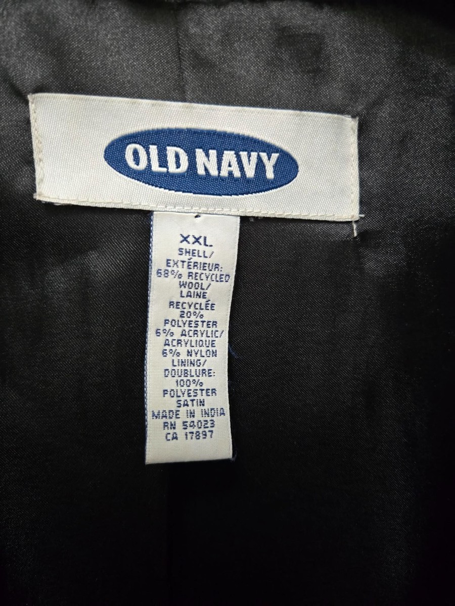 Men's Old Navy GRAY Wool Blend Double Breasted Peacoat Winter Cozy